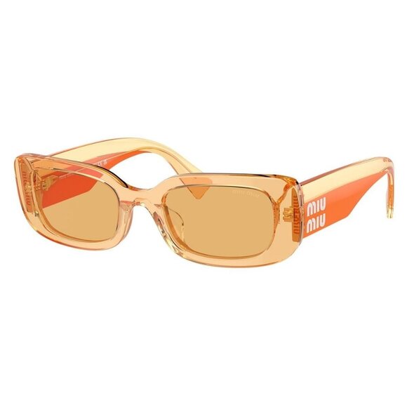 New MIU MIU Orange Rectangle SMU 08Y 12M-10B Sunglasses Women - Picture 1 of 6